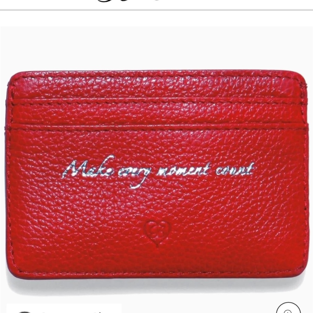 BRIGHTON B Wishes Card Case Holder Leather Lipstick Make Every Moment Count - Picture 11 of 13
